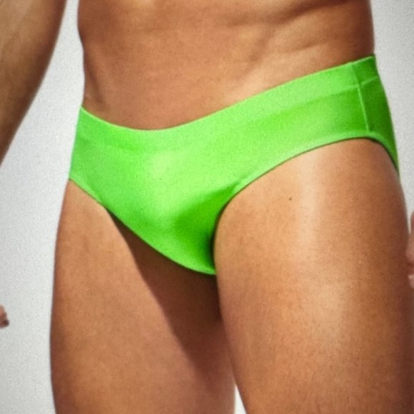 Brand New Men Solid Swim Brief Lime Green Various - Picture 2 of 4